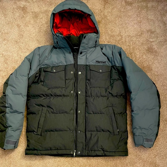 Marmot Fordham 700 Fill Insulated Down Jacket Gray&Black Color Men’s SizeXL NWOT - Picture 1 of 16